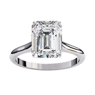 Imperia Emerald Solitaire - emerald cut engagement ring - in 18ct yellow gold - Lucano