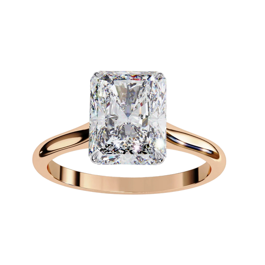 Imperia Radiant Solitaire - radiant cut engagement ring - in 9ct white gold - Lucano