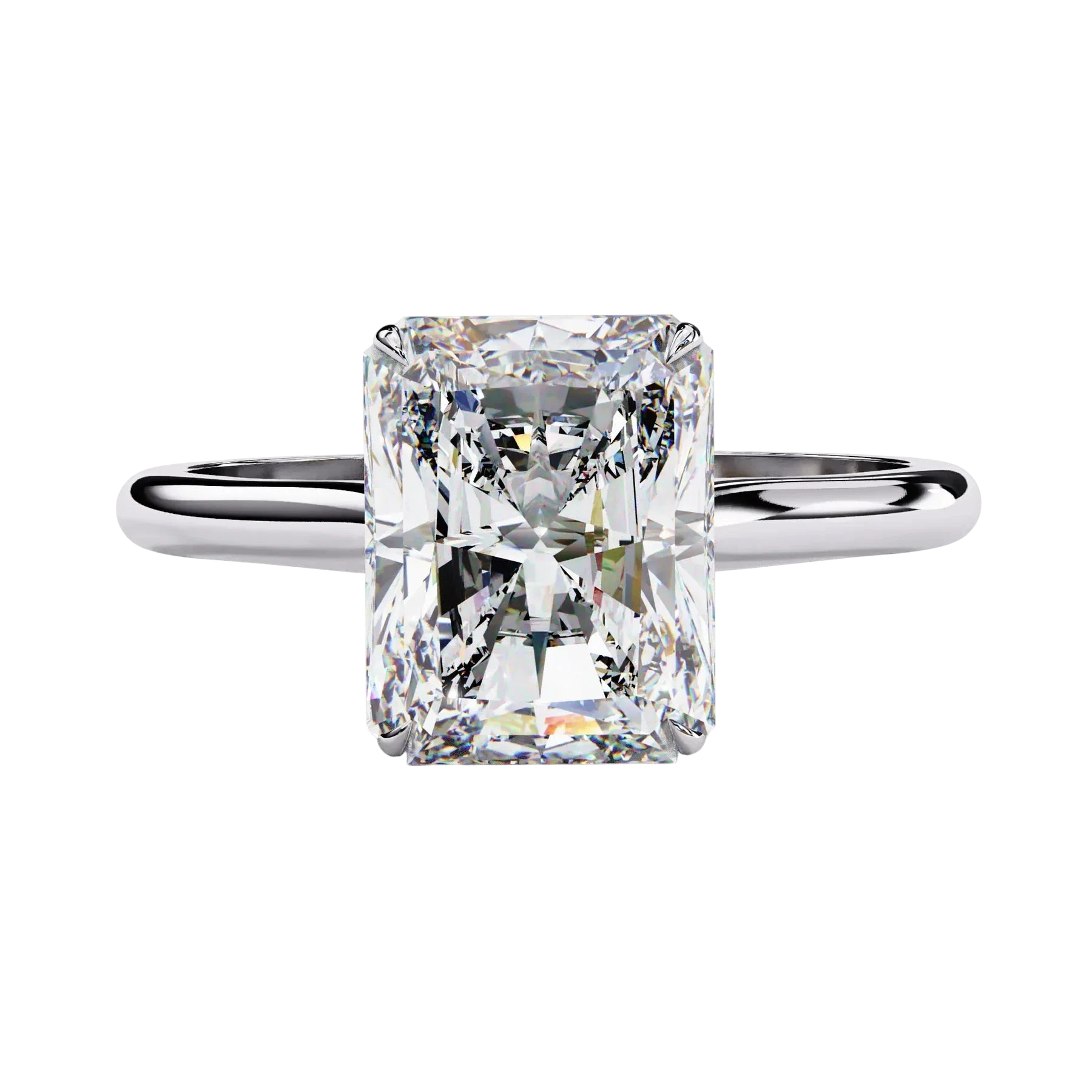 Imperia Radiant Solitaire - radiant cut engagement ring - in 18ct white gold - Lucano
