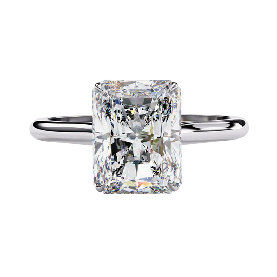 Imperia Radiant Solitaire - radiant cut engagement ring - in 18ct white gold - Lucano