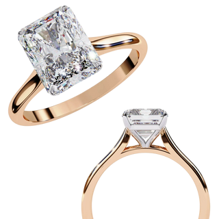Imperia Radiant Solitaire - radiant cut engagement ring - in 18ct rose gold - Lucano