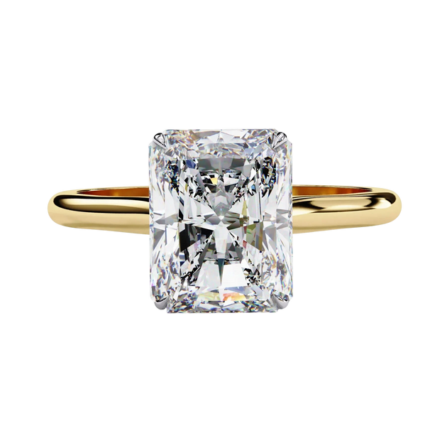 Imperia Radiant Solitaire - radiant cut engagement ring - on hand - Lucano