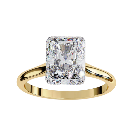 Imperia Radiant Solitaire - radiant cut engagement ring - in 18ct yellow gold - Lucano