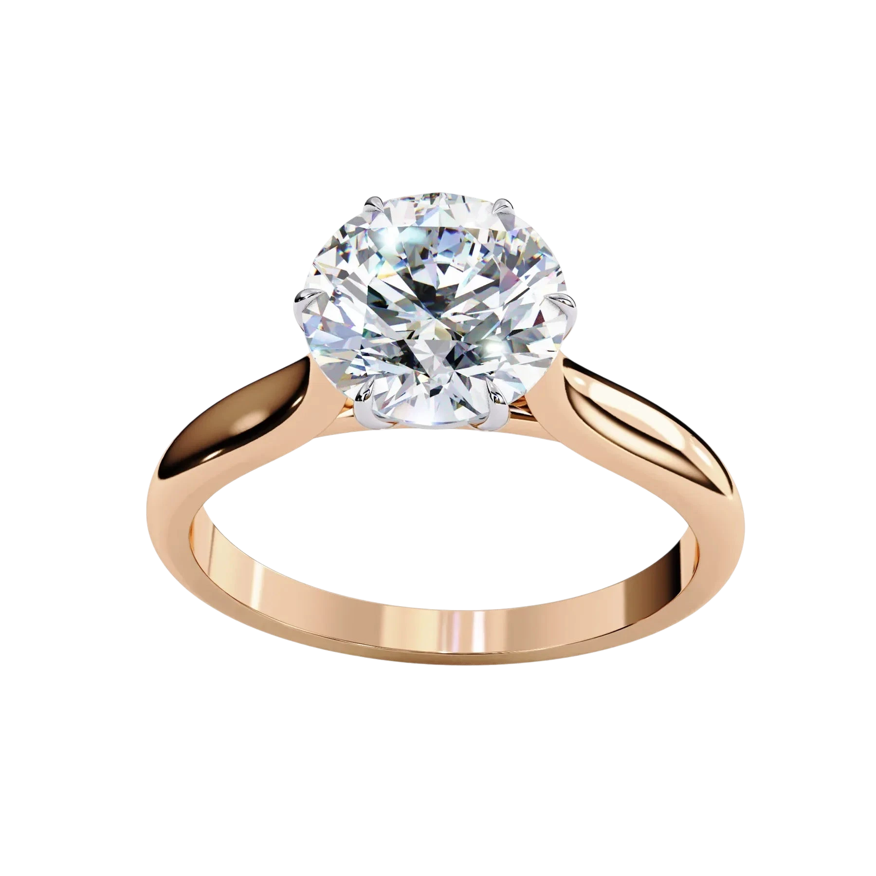 Helios Round Solitaire - round solitaire engagement ring - in 9ct white gold - Lucano