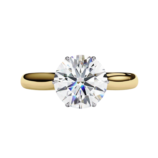 Helios Round Solitaire - round solitaire engagement ring - in 18ct white gold - Lucano