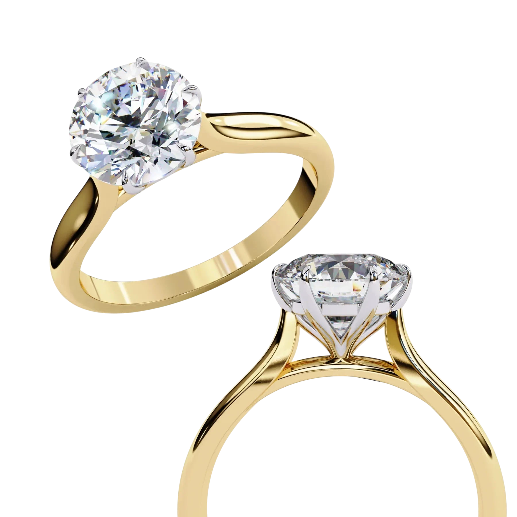 Helios Round Solitaire - round solitaire engagement ring - in 18ct rose gold - Lucano