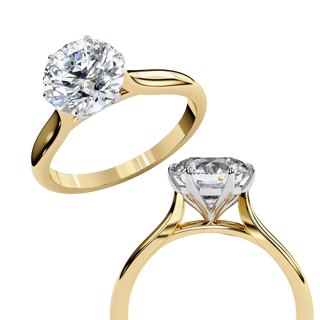 Helios Round Solitaire - round solitaire engagement ring - in 18ct rose gold - Lucano