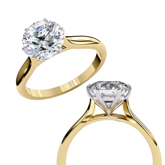 Helios Round Solitaire - round solitaire engagement ring - in 18ct rose gold - Lucano