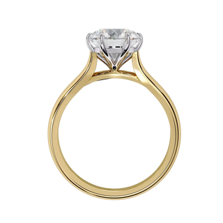 Helios Round Solitaire - round solitaire engagement ring - side profile - Lucano
