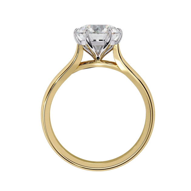 Helios Round Solitaire - round solitaire engagement ring - side profile - Lucano