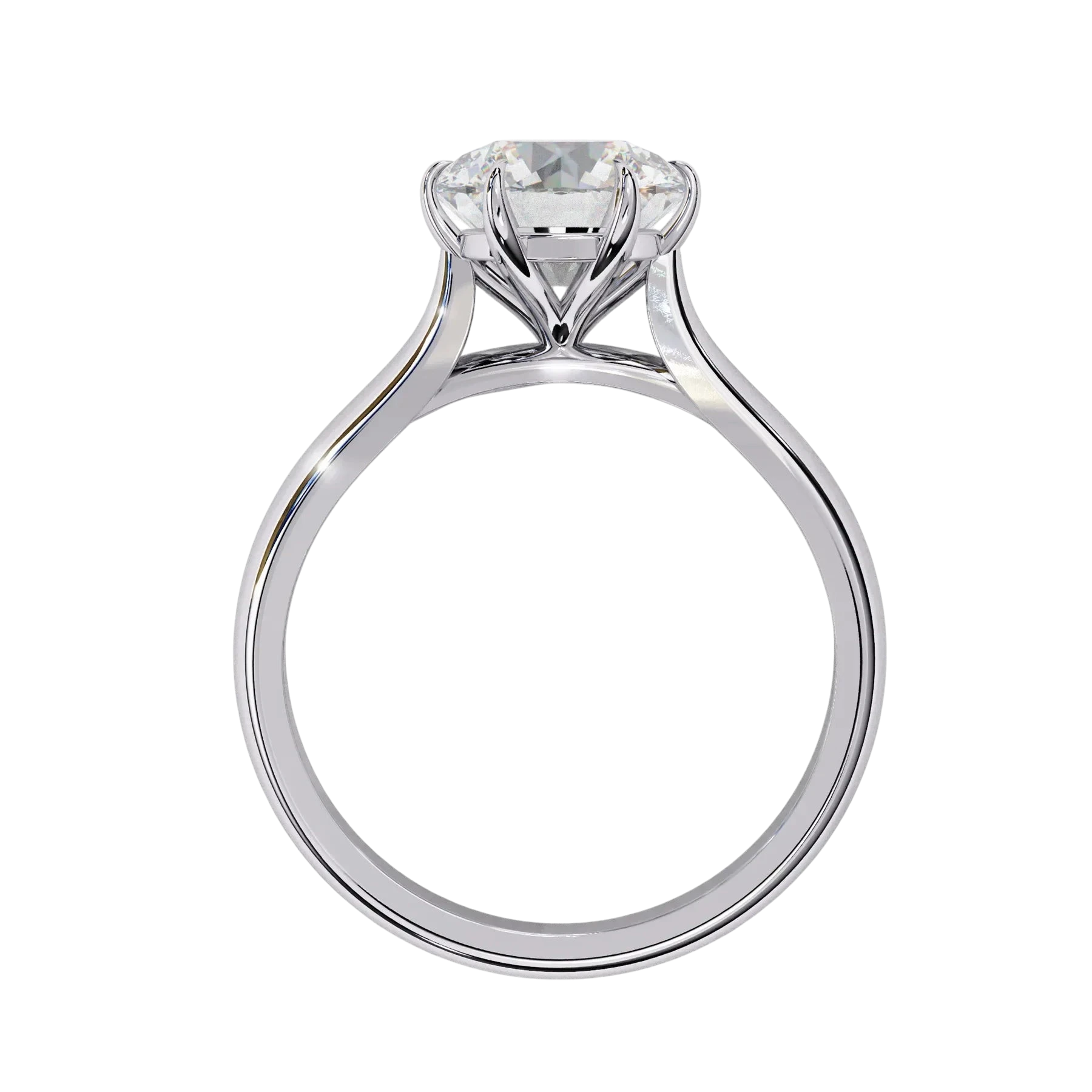 Helios Round Solitaire - round solitaire engagement ring - angled view - Lucano