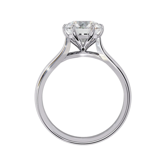 Helios Round Solitaire - round solitaire engagement ring - angled view - Lucano