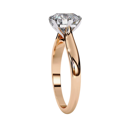 Helios Round Solitaire - round solitaire engagement ring - three-quarter view - Lucano