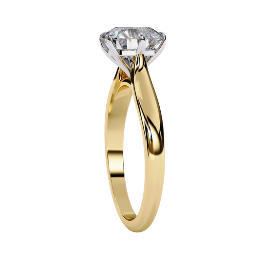 Helios Round Solitaire - round solitaire engagement ring - detail close-up - Lucano