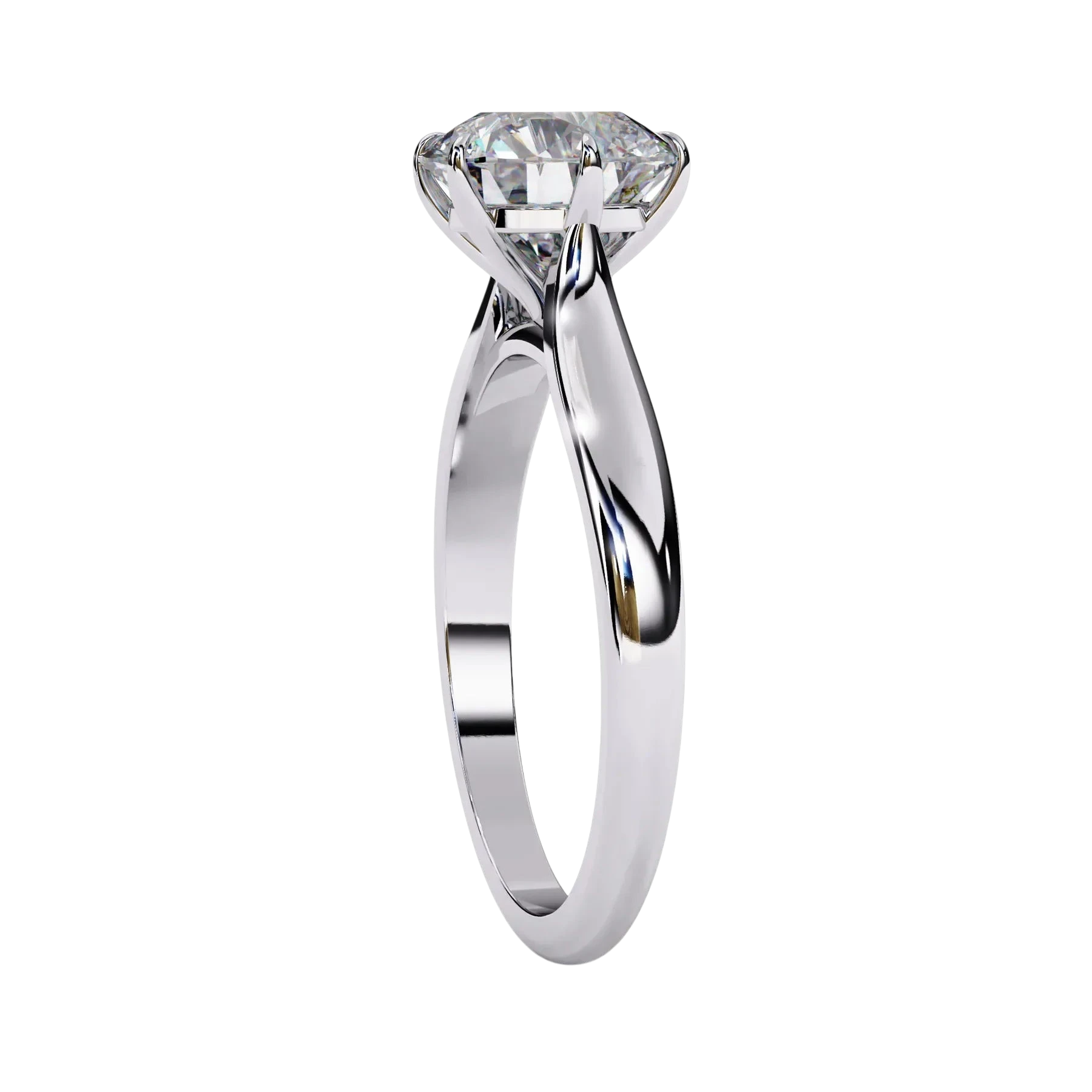 Helios Round Solitaire - round solitaire engagement ring - top view - Lucano