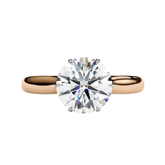 Helios Round Solitaire - round solitaire engagement ring - on hand - Lucano