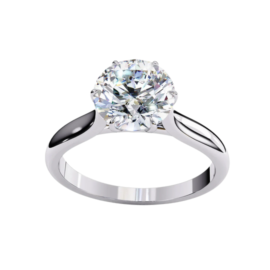 Helios Round Solitaire - round solitaire engagement ring - in 9ct yellow gold - Lucano
