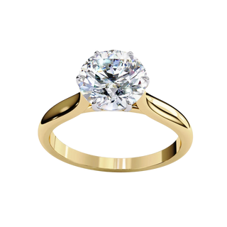 Helios Round Solitaire - round solitaire engagement ring - in 18ct yellow gold - Lucano
