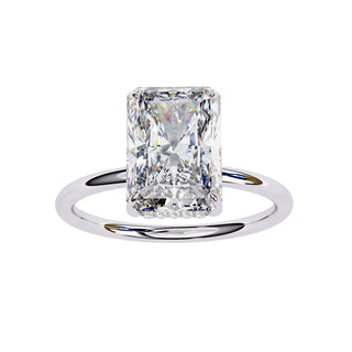 Vesper Radiant Hidden Halo Ring - radiant hidden halo engagement ring - in 18ct rose gold - Lucano