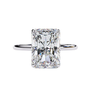 Vesper Radiant Hidden Halo Ring - radiant hidden halo engagement ring - angled view - Lucano