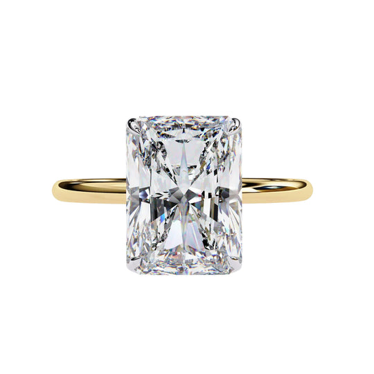 Vesper Radiant Hidden Halo Ring - radiant hidden halo engagement ring, handcrafted in Byron Bay, Australia by Lucano