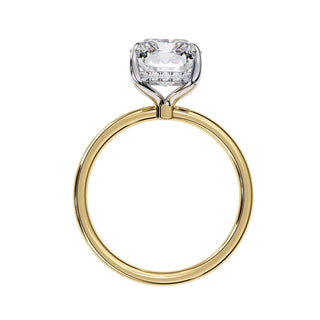 Vesper Radiant Hidden Halo Ring - radiant hidden halo engagement ring - in 9ct yellow gold - Lucano