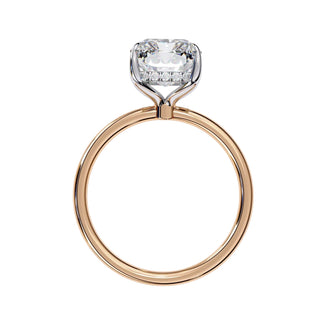 Vesper Radiant Hidden Halo Ring - radiant hidden halo engagement ring - in 18ct yellow gold - Lucano