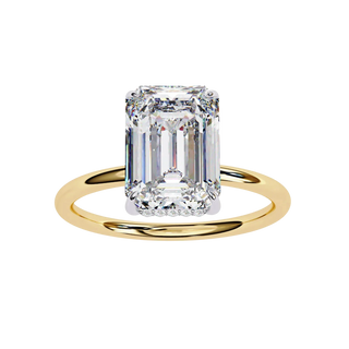 Vesper Emerald Hidden Halo Ring - emerald cut hidden halo engagement ring, handcrafted in Byron Bay, Australia by Lucano
