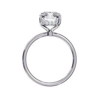 Vesper Emerald Hidden Halo Ring - emerald cut hidden halo engagement ring - angled view - Lucano