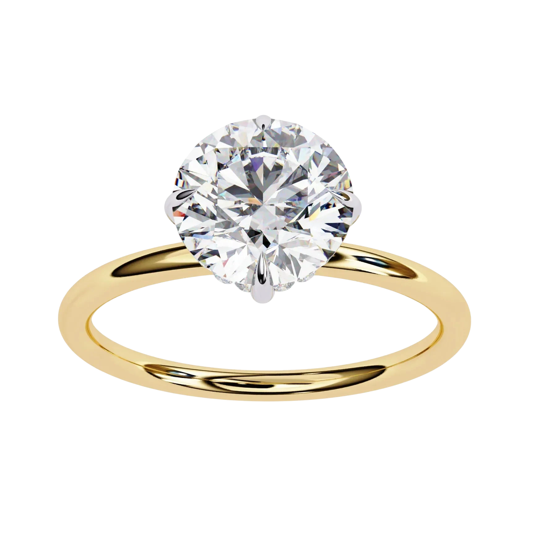 Helios Round Solitaire Lumière - round solitaire engagement ring - in 9ct white gold - Lucano