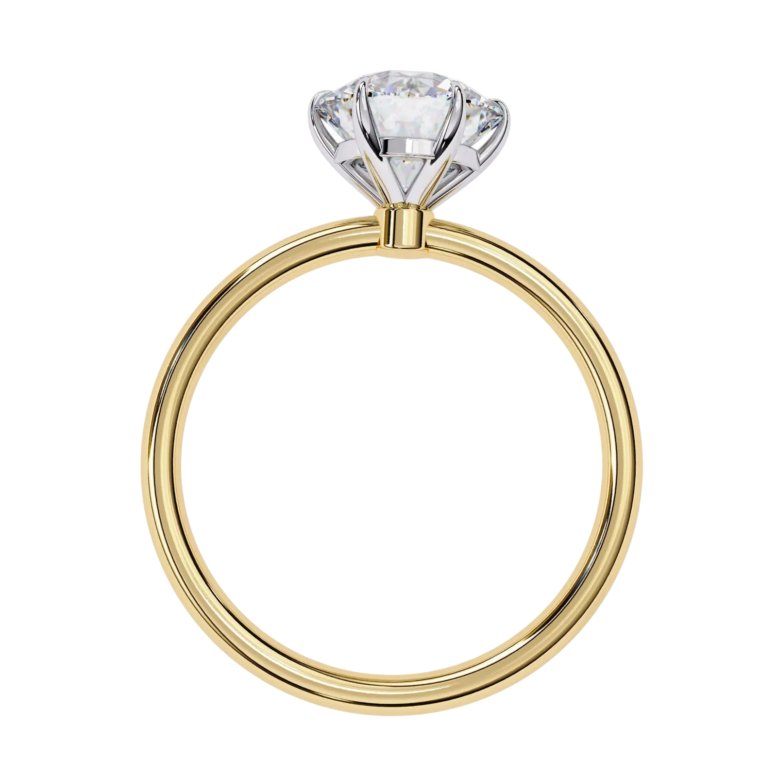 Helios Round Solitaire Lumière - round solitaire engagement ring - side profile - Lucano