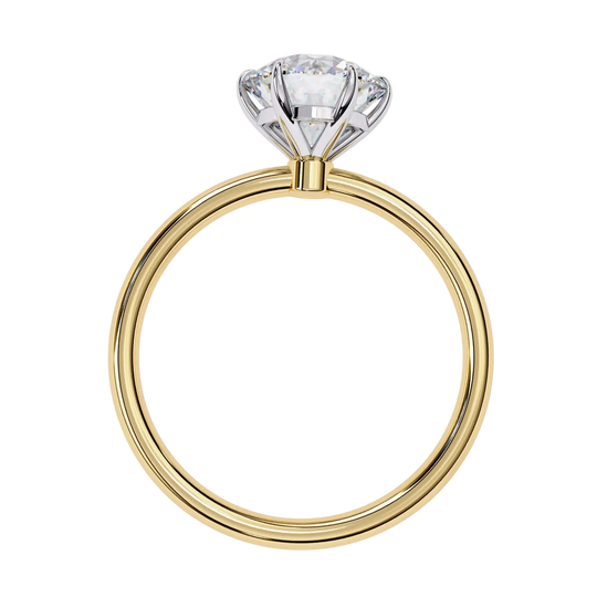 Helios Round Solitaire Lumière - round solitaire engagement ring - side profile - Lucano