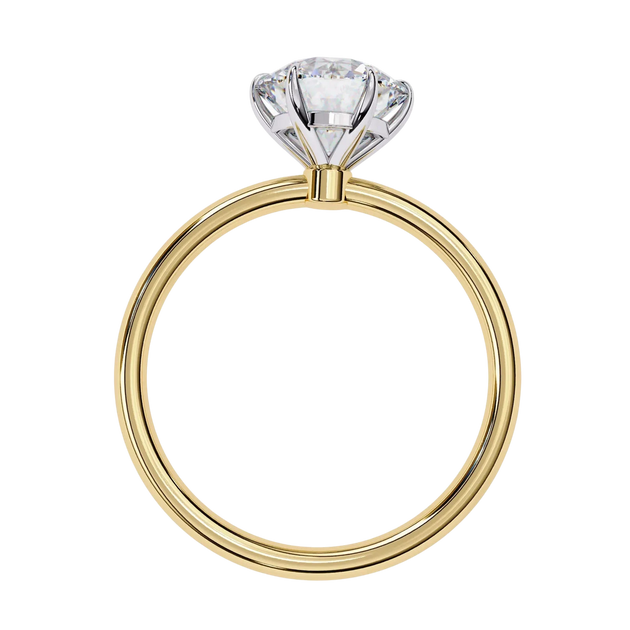 Helios Round Solitaire Lumière - round solitaire engagement ring - side profile - Lucano