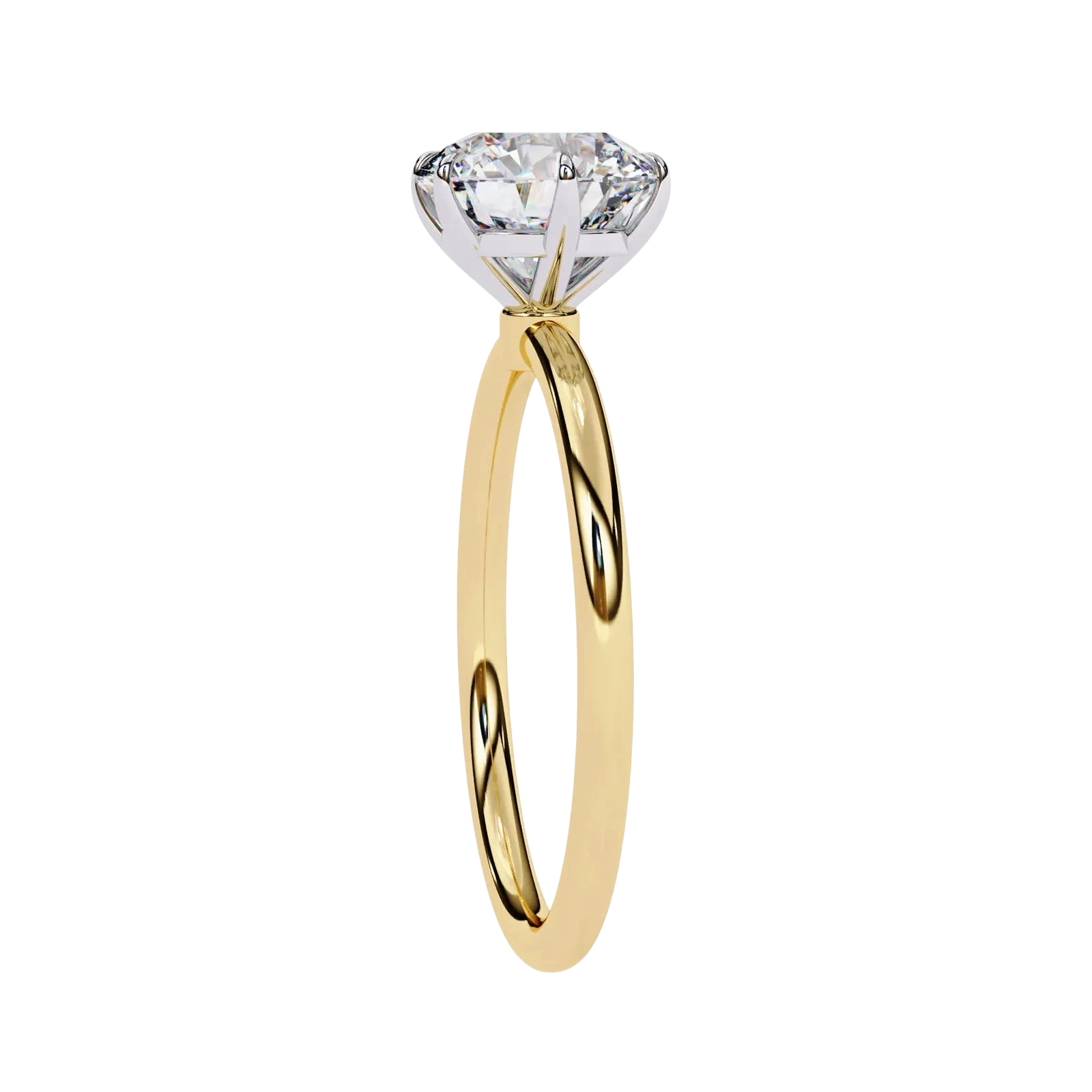 Helios Round Solitaire Lumière - round solitaire engagement ring - angled view - Lucano