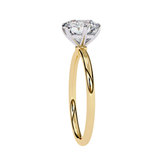 Helios Round Solitaire Lumière - round solitaire engagement ring - angled view - Lucano