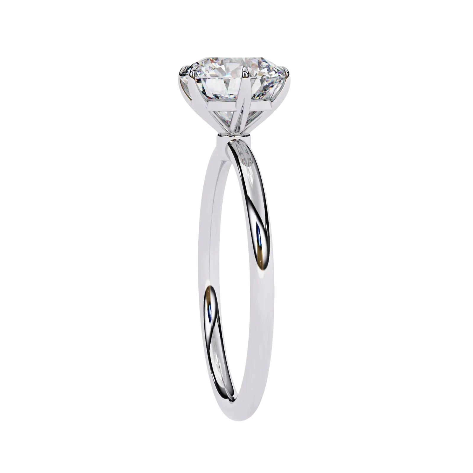 Helios Round Solitaire Lumière - round solitaire engagement ring - three-quarter view - Lucano