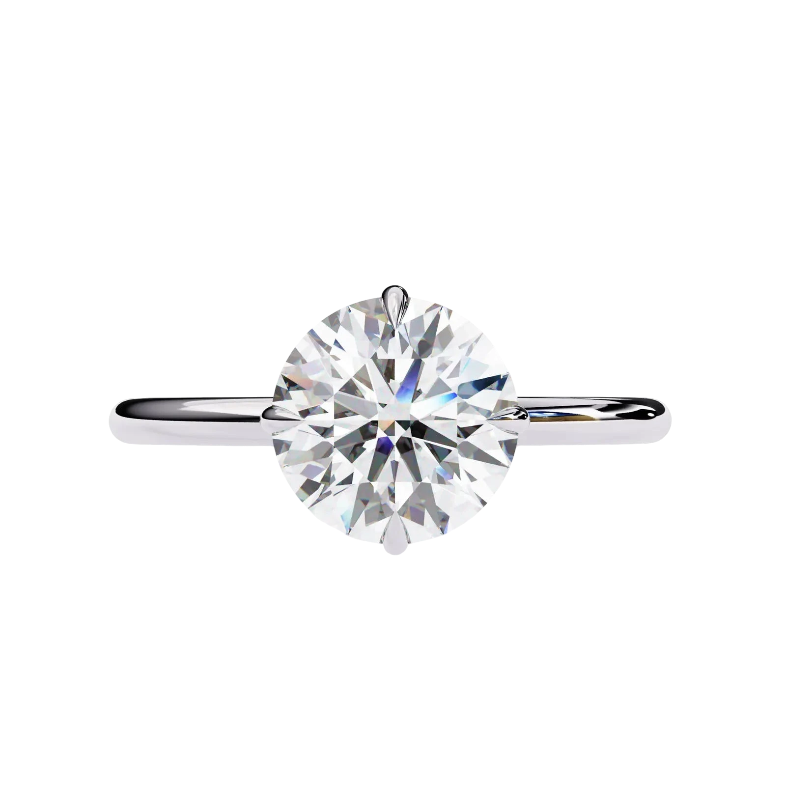 Helios Round Solitaire Lumière - round solitaire engagement ring - detail close-up - Lucano