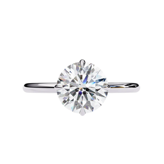 Helios Round Solitaire Lumière - round solitaire engagement ring - detail close-up - Lucano
