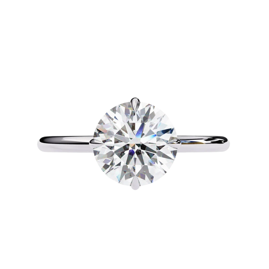 Helios Round Solitaire Lumière - round solitaire engagement ring - detail close-up - Lucano
