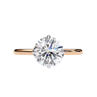Helios Round Solitaire Lumière - round solitaire engagement ring - top view - Lucano