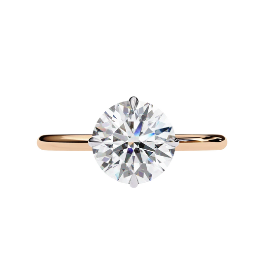 Helios Round Solitaire Lumière - round solitaire engagement ring - top view - Lucano
