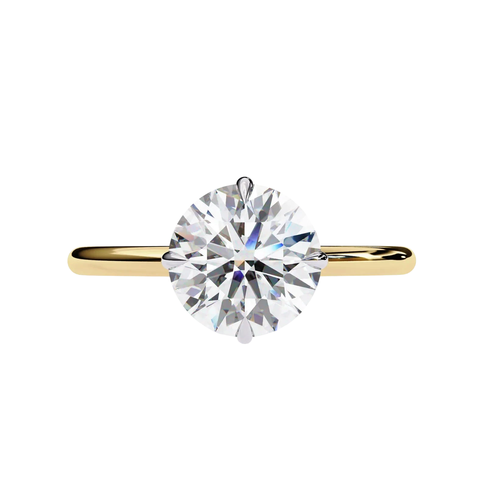 Helios Round Solitaire Lumière - round solitaire engagement ring - on hand - Lucano