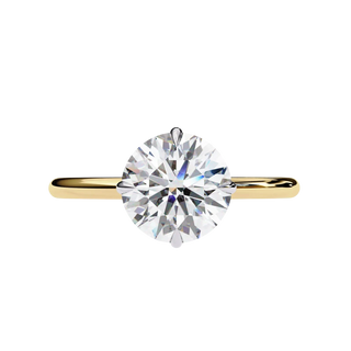 Helios Round Solitaire Lumière - round solitaire engagement ring - on hand - Lucano