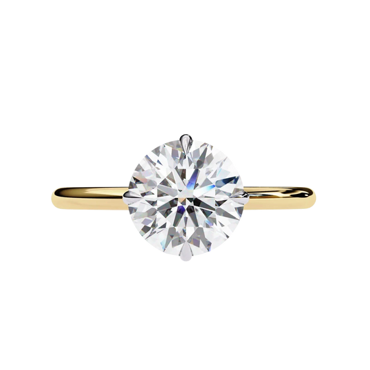 Helios Round Solitaire Lumière - round solitaire engagement ring - on hand - Lucano