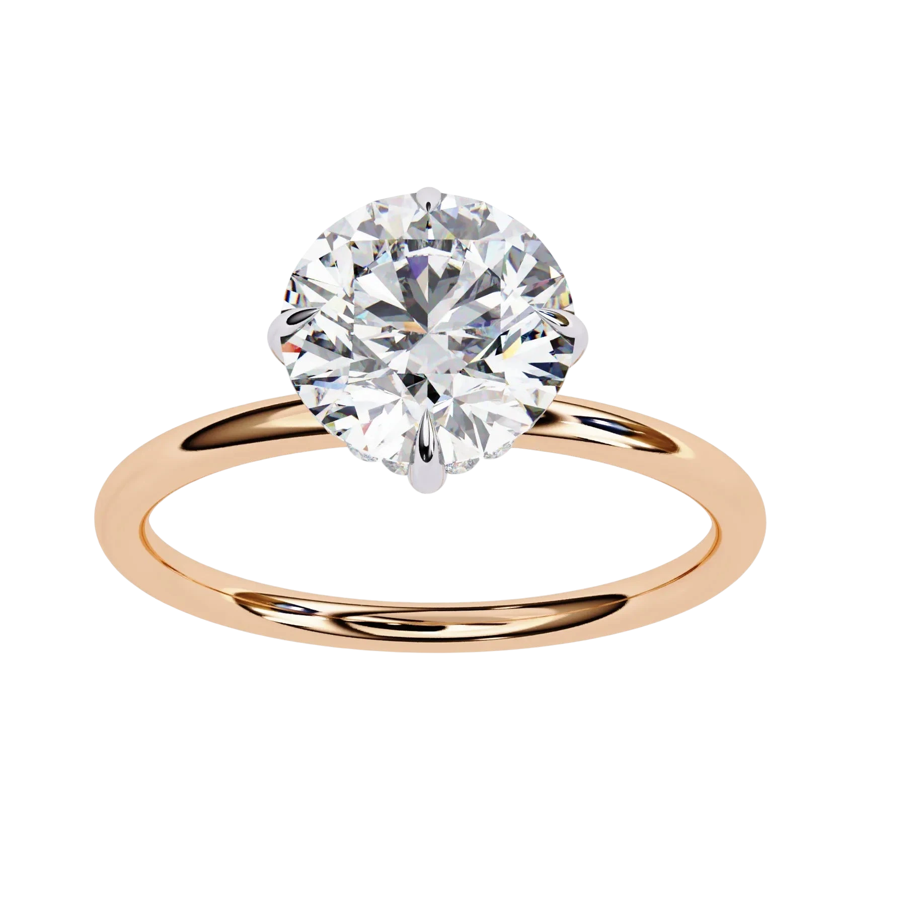 Helios Round Solitaire Lumière - round solitaire engagement ring - in 9ct yellow gold - Lucano