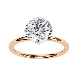 Helios Round Solitaire Lumière - round solitaire engagement ring - in 9ct yellow gold - Lucano