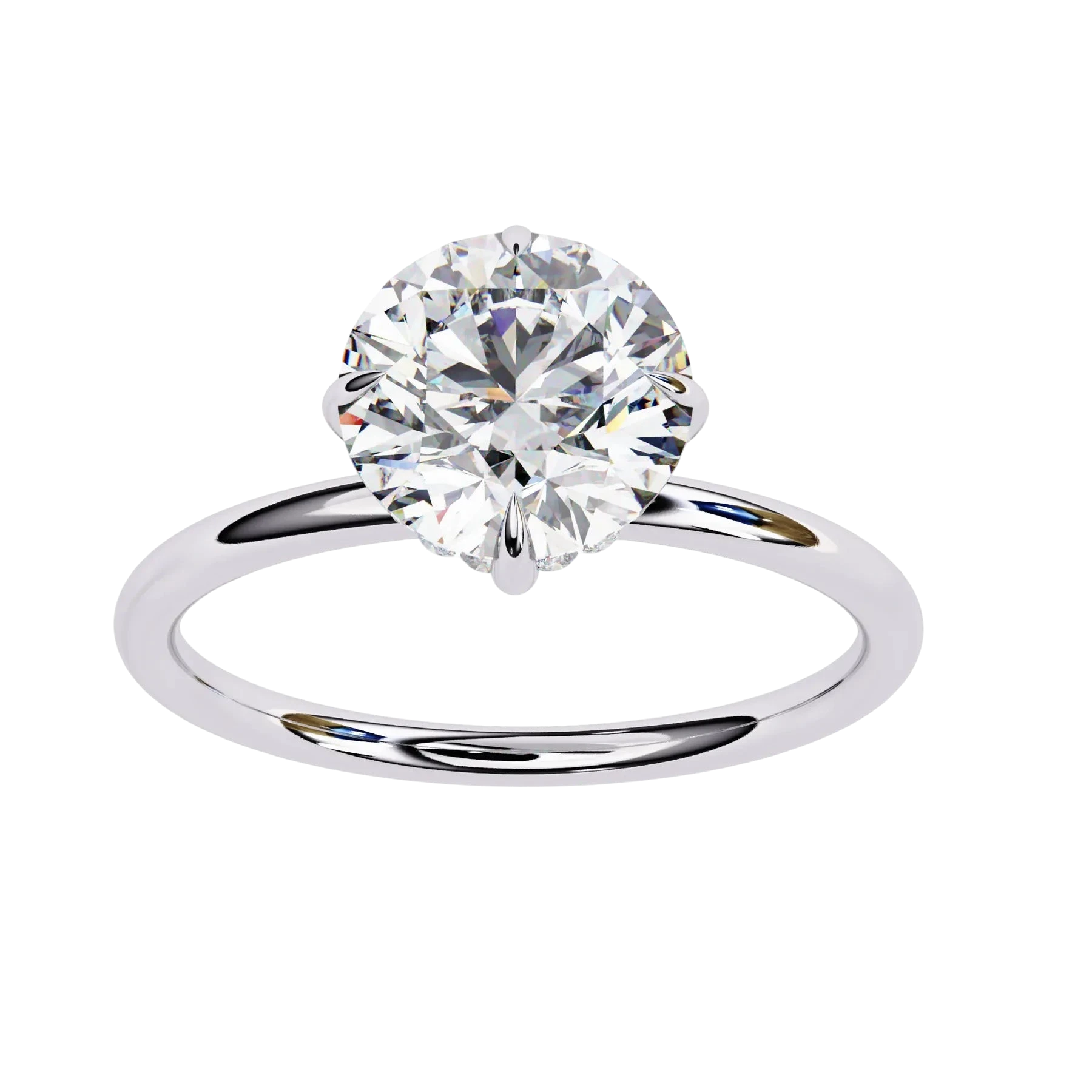 Helios Round Solitaire Lumière - round solitaire engagement ring - in 18ct yellow gold - Lucano