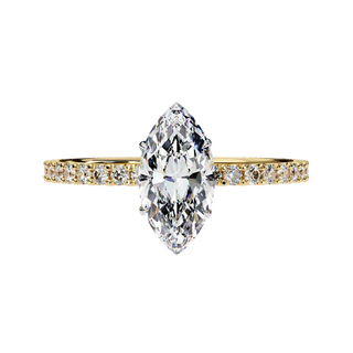 Mira Marquise Pavé Solitaire - marquise pavé engagement ring - detail close-up - Lucano