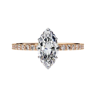 Mira Marquise Pavé Solitaire - marquise pavé engagement ring - on hand - Lucano