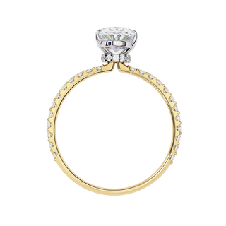 Mira Oval Pavé Solitaire - oval pavé engagement ring - in 18ct white gold - Lucano